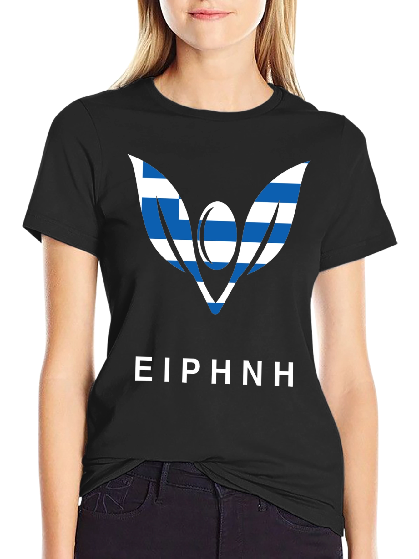 Greek Peace Dove Graphic Tee - Unisex Black T-Shirt