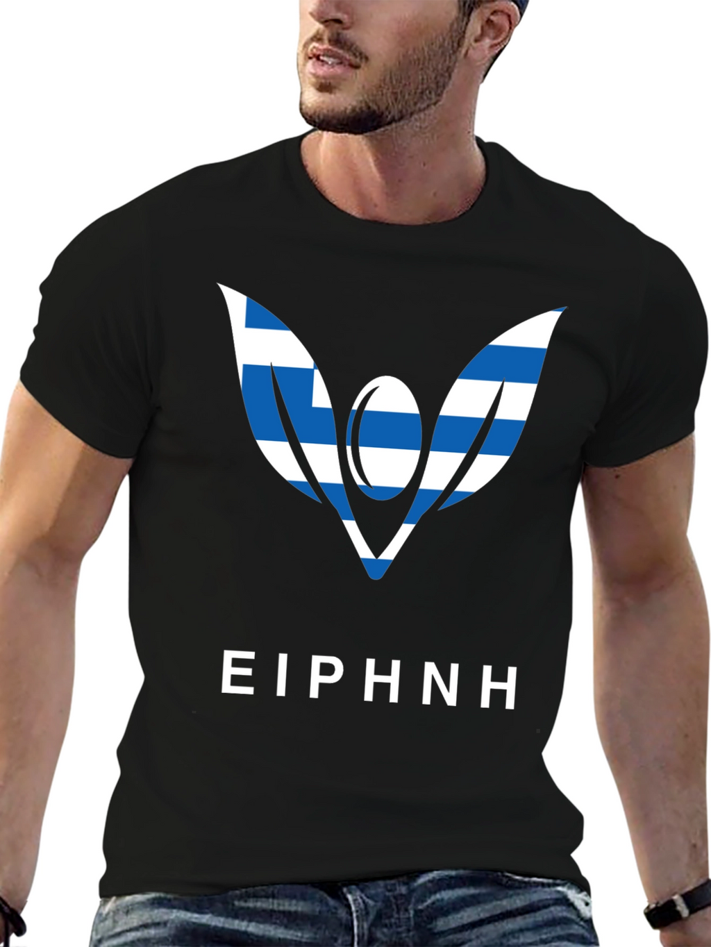 Greek Peace Dove Graphic Tee - Unisex Black T-Shirt