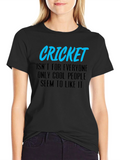 Cool Cricket Fan Black Graphic T-Shirt