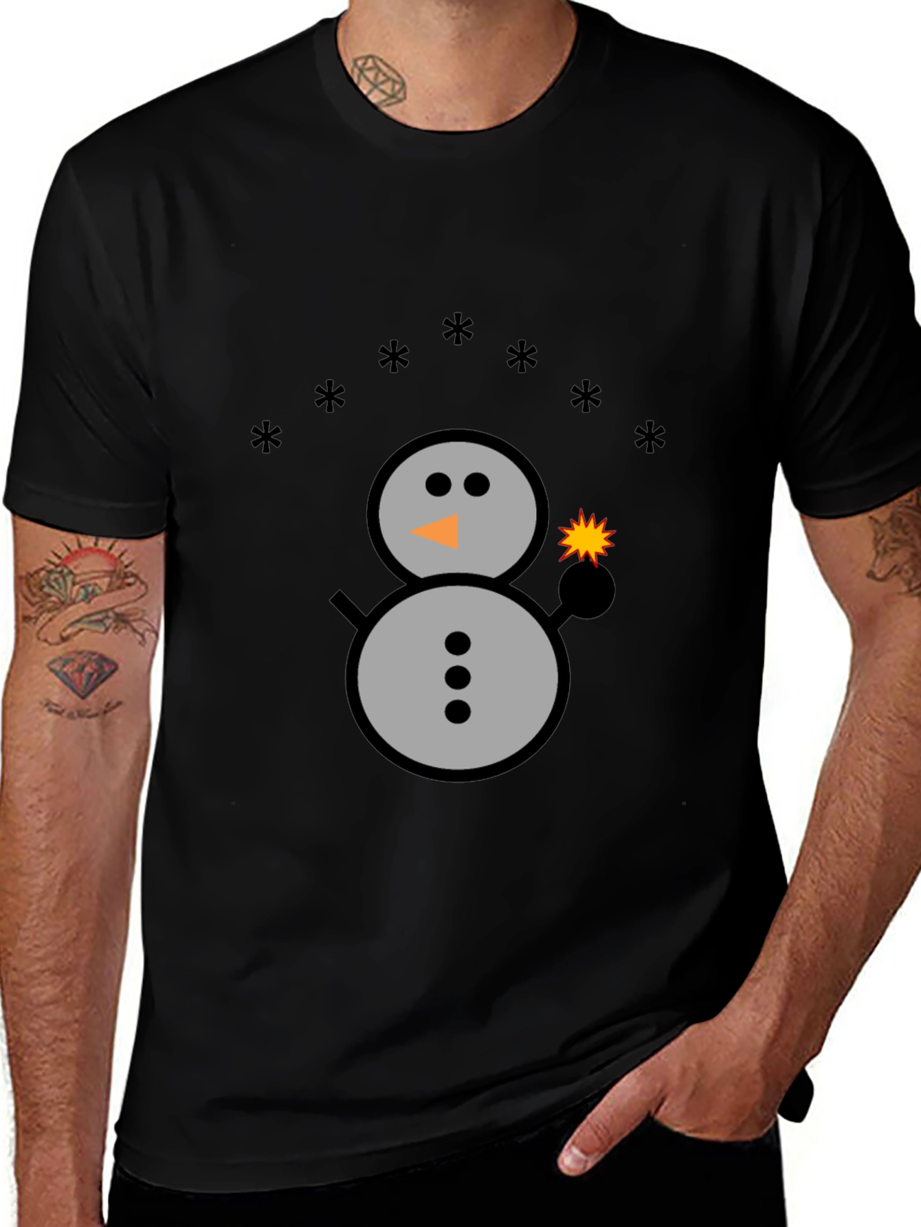 Festive Snowman Graphic Tee - Holiday Sparkle