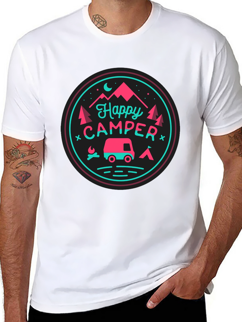 Happy Camper Graphic Tee - Camping Adventure Shirt