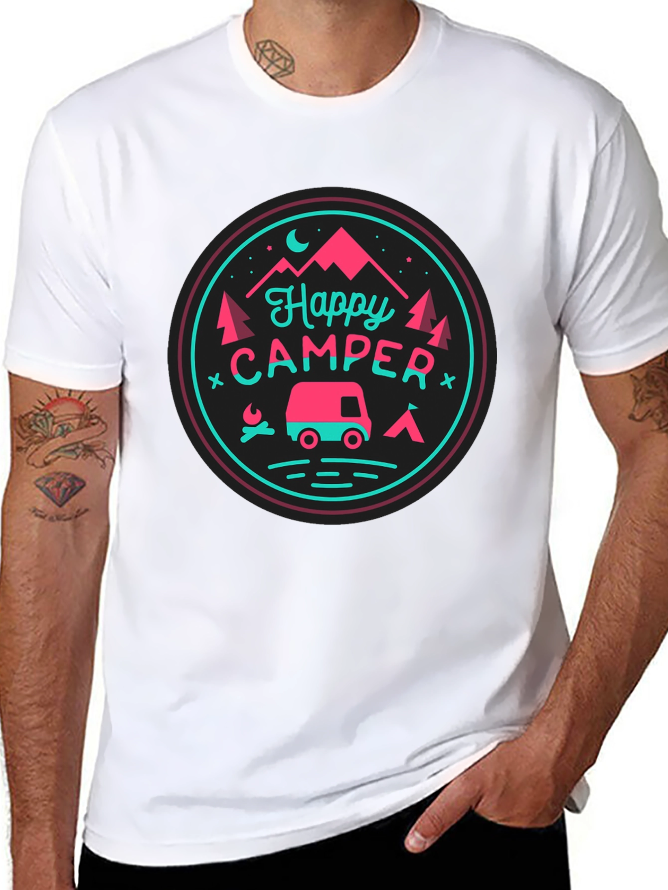 Happy Camper Graphic Tee - Camping Adventure Shirt