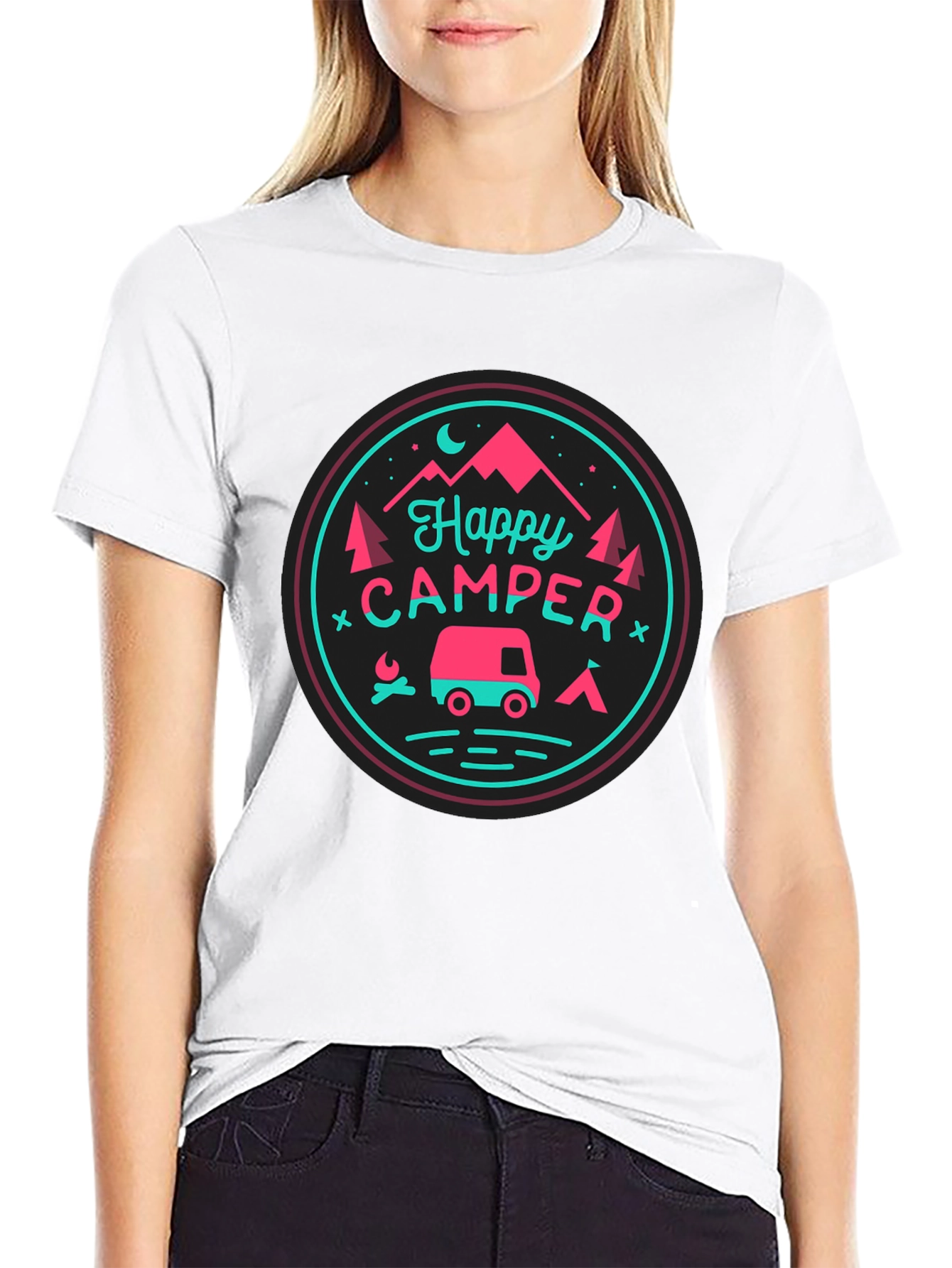 Happy Camper Graphic Tee - Camping Adventure Shirt
