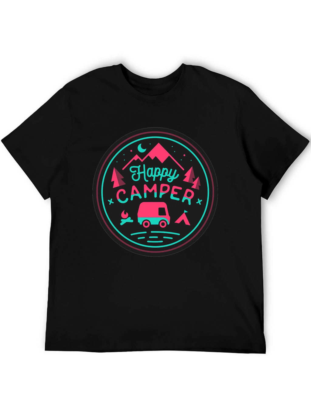 Happy Camper Graphic Tee - Camping Adventure Shirt