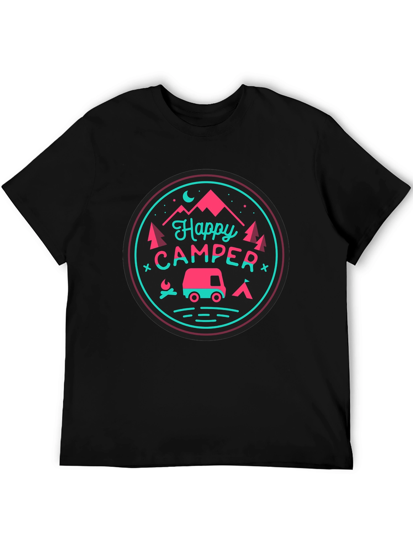 Happy Camper Graphic Tee - Camping Adventure Shirt