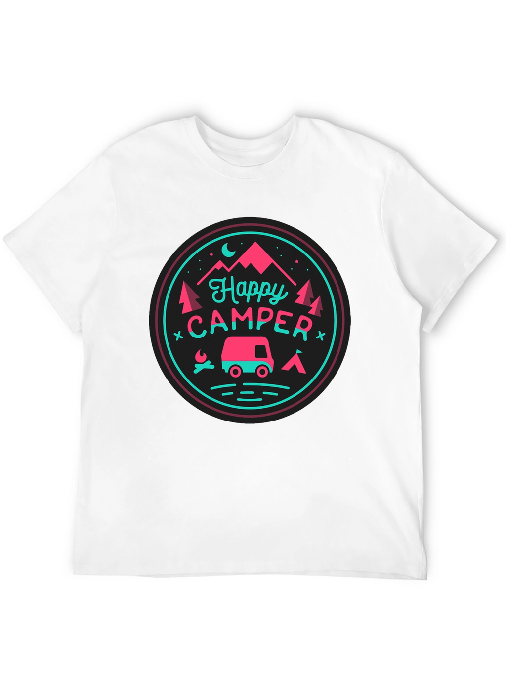 Happy Camper Graphic Tee - Camping Adventure Shirt