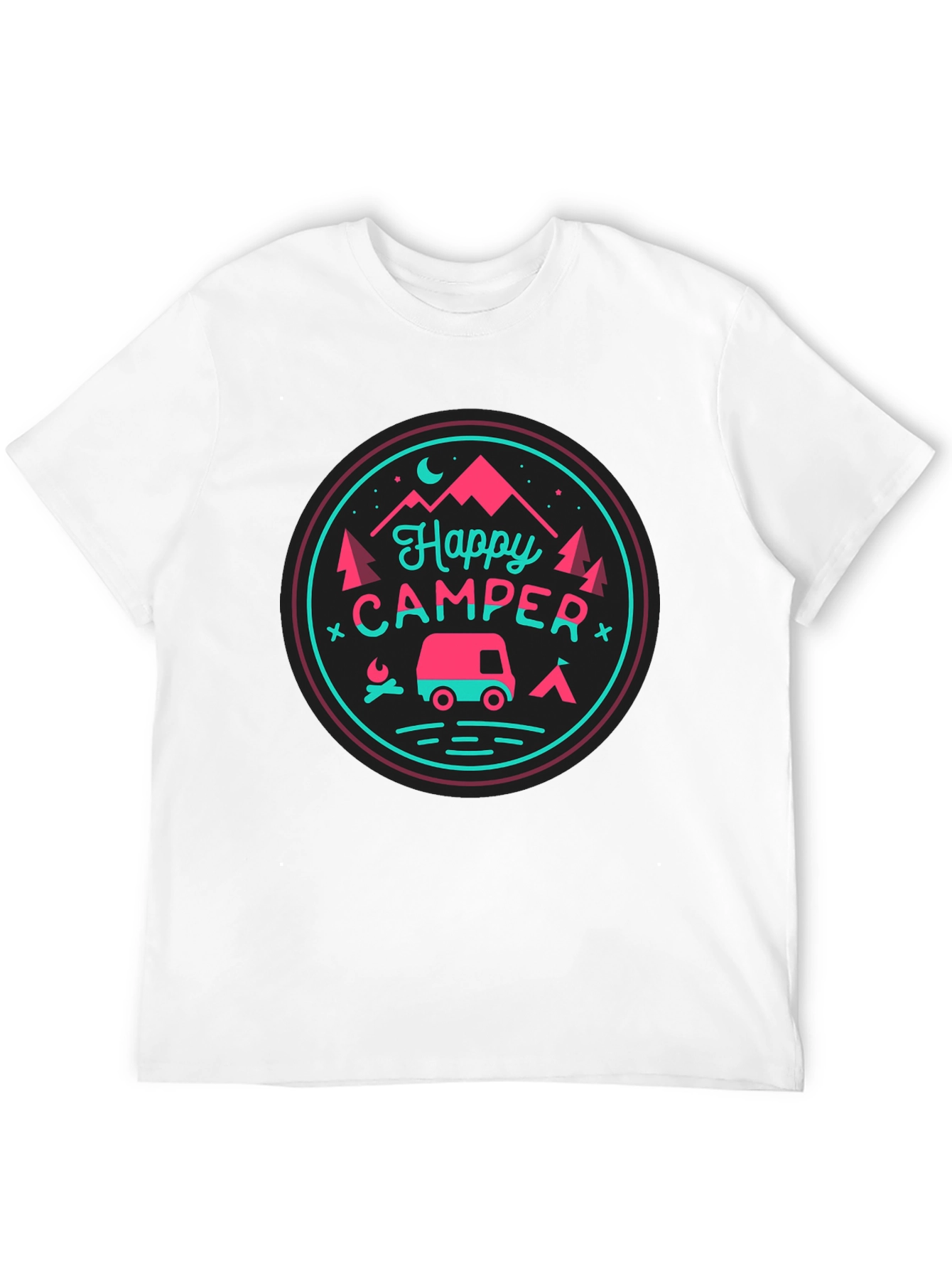 Happy Camper Graphic Tee - Camping Adventure Shirt