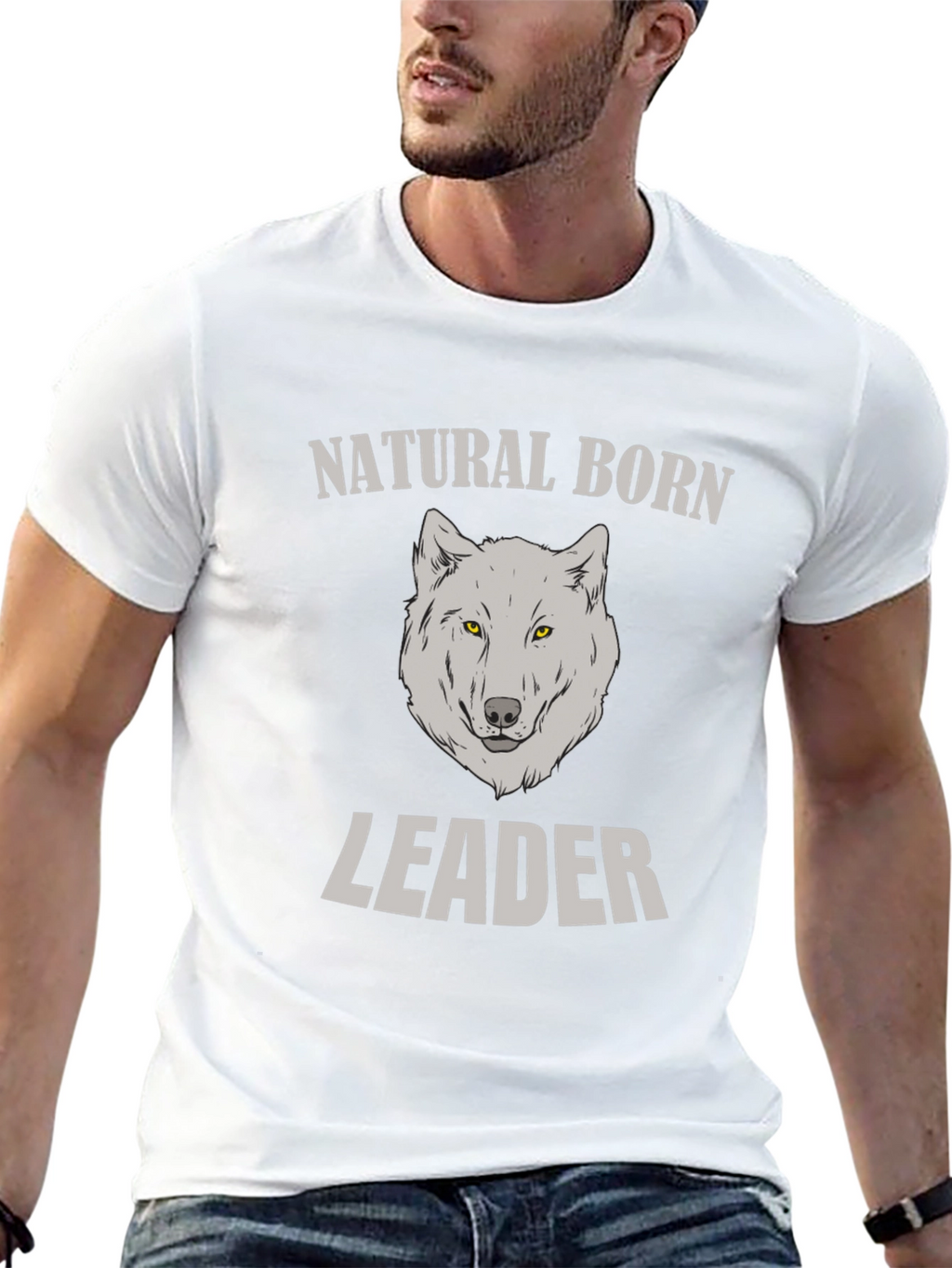 Natural Born Leader Wolf Graphic T-Shirt