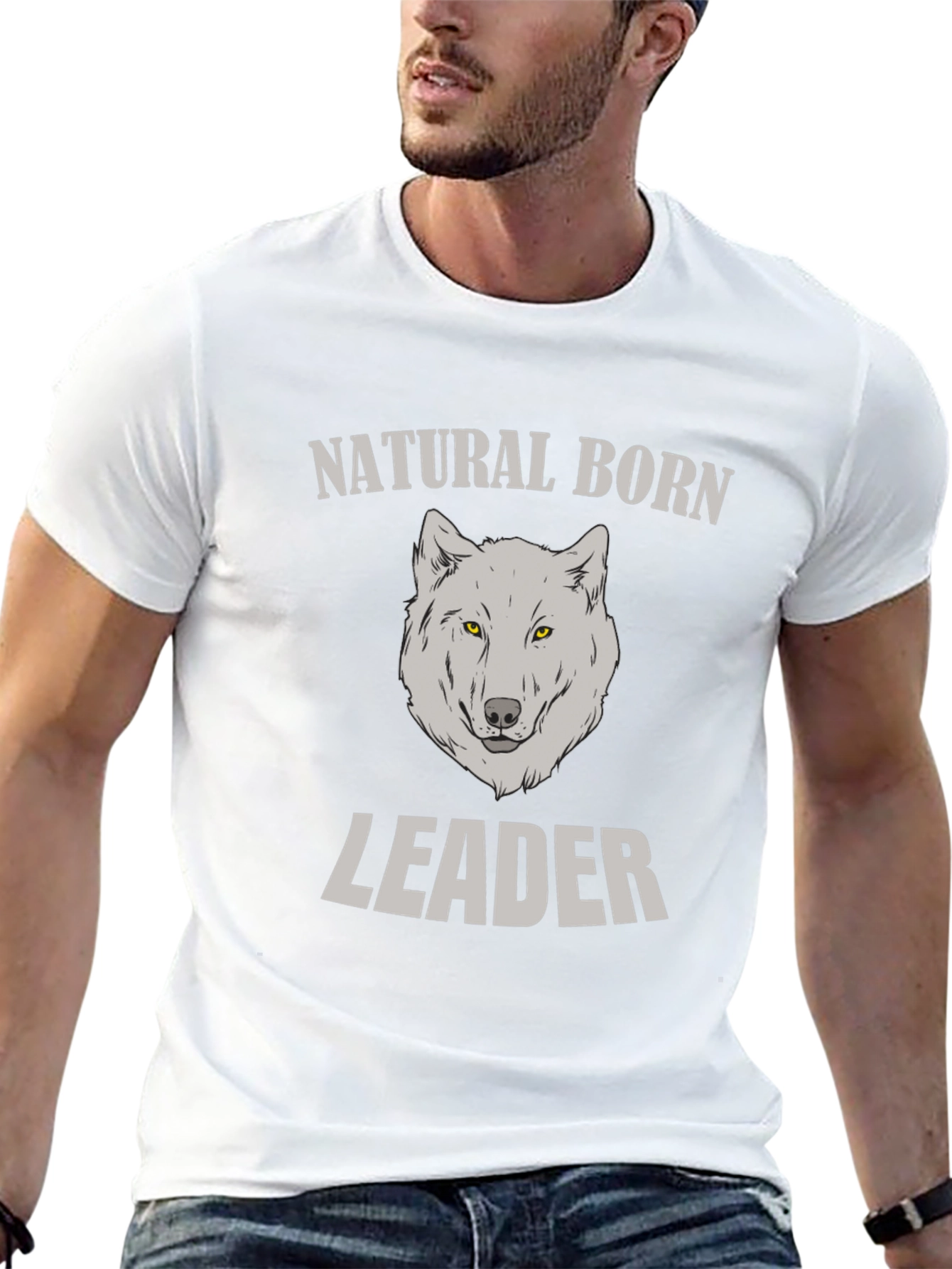 Natural Born Leader Wolf Graphic T-Shirt