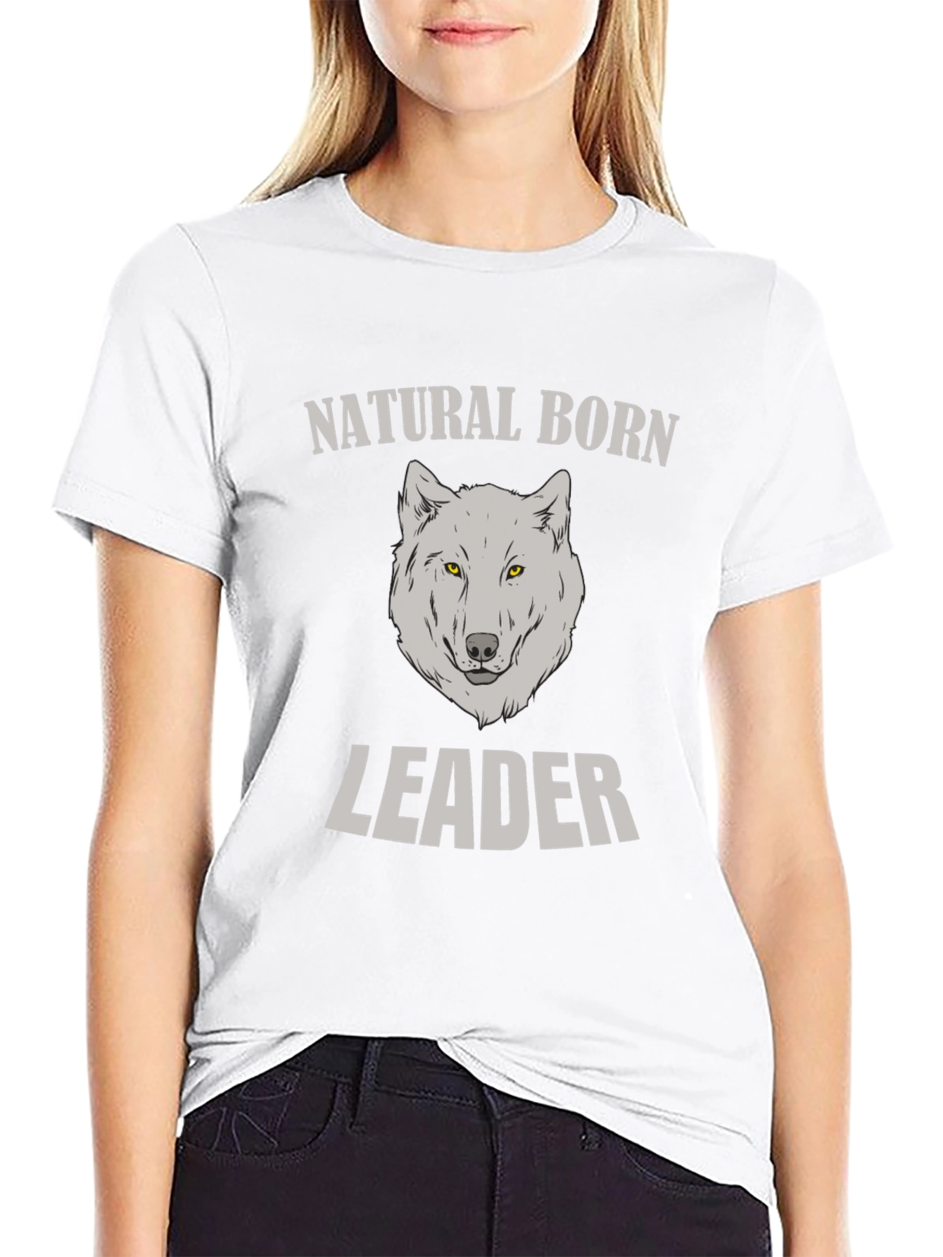 Natural Born Leader Wolf Graphic T-Shirt
