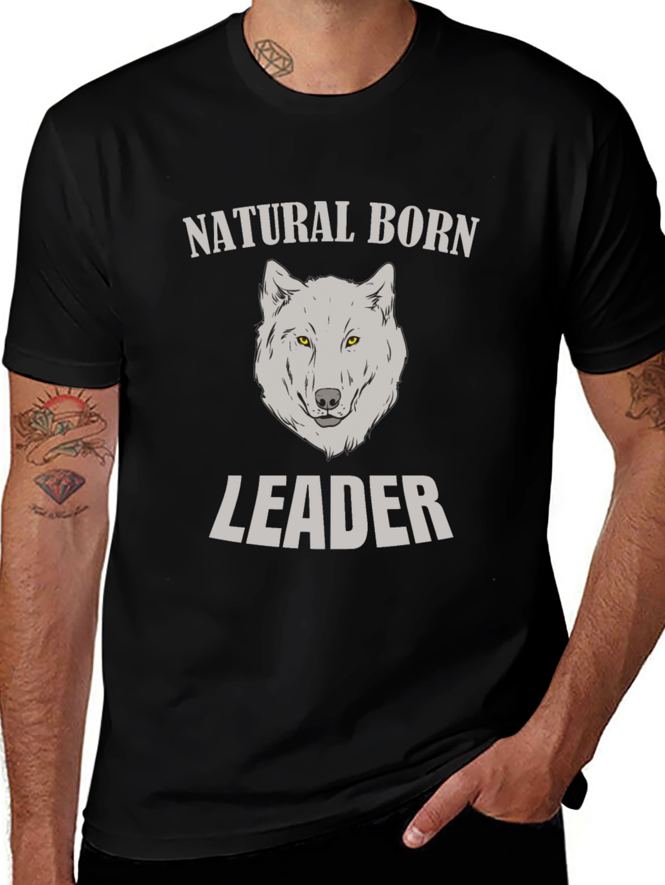 Natural Born Leader Wolf Graphic T-Shirt