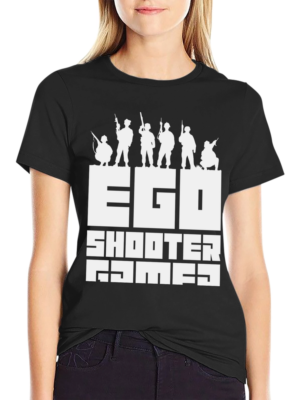 Ego Shooter Games Black Graphic T-Shirt