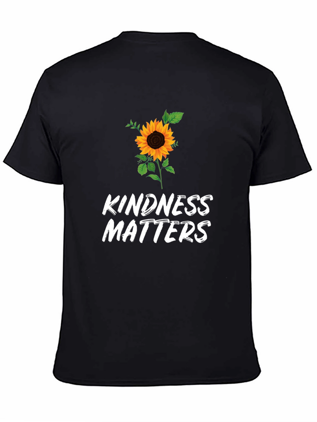Kindness Matters Sunflower Graphic Black T-Shirt