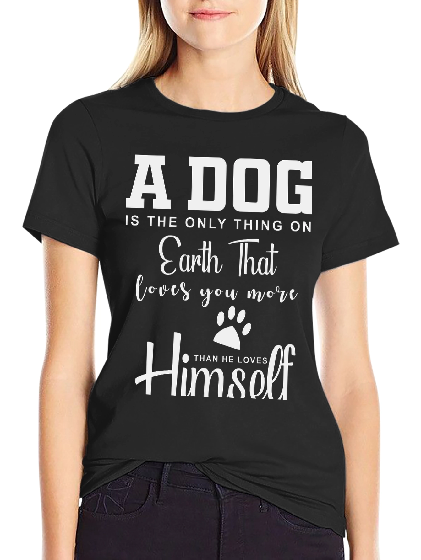 A Dog Loves You More T-Shirt - Black