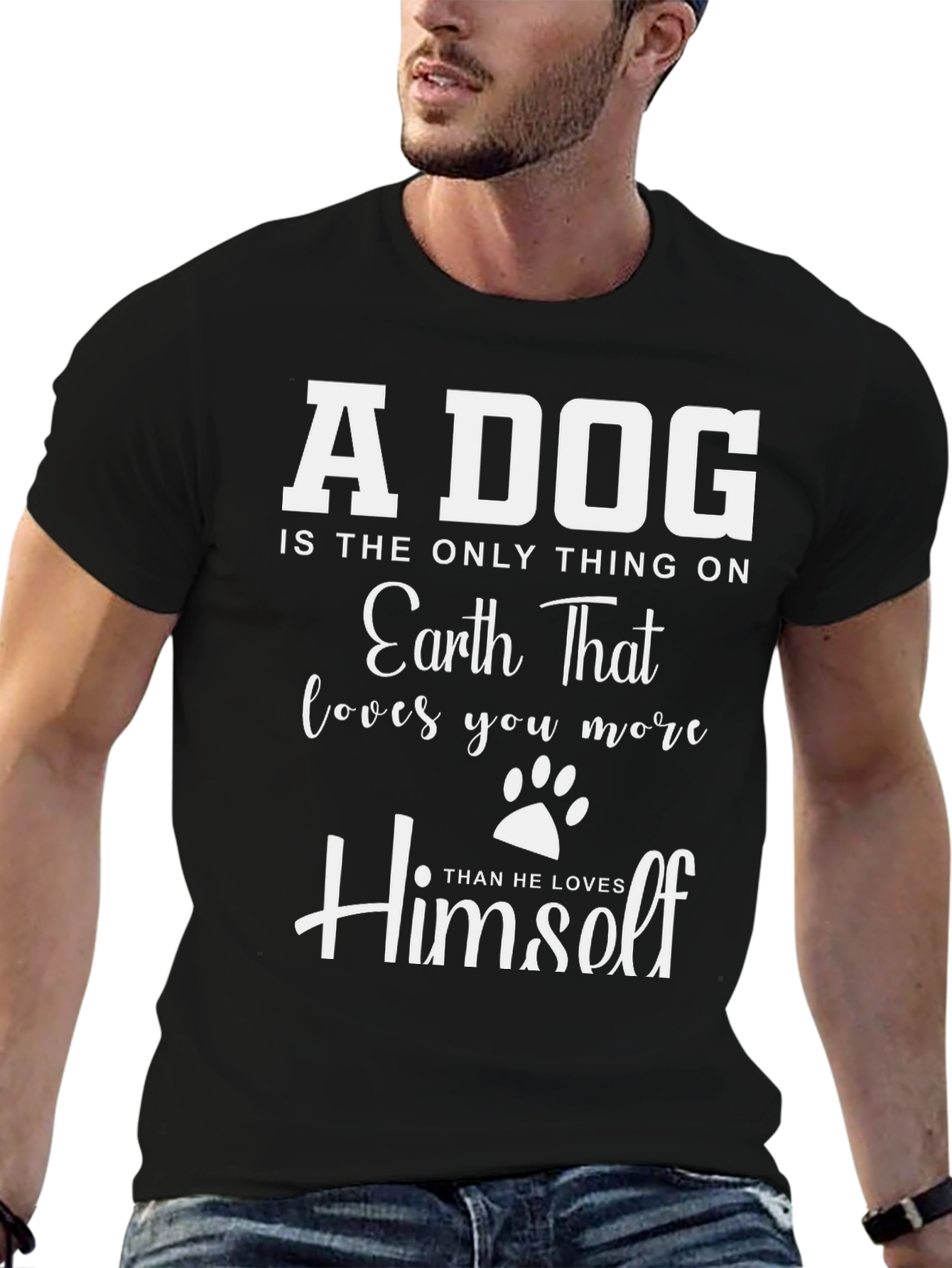 A Dog Loves You More T-Shirt - Black