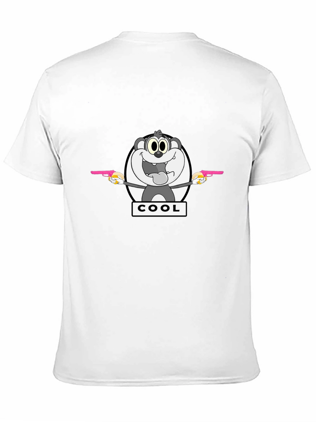 Cartoon Cool Bear Graphic Print Black T-Shirt