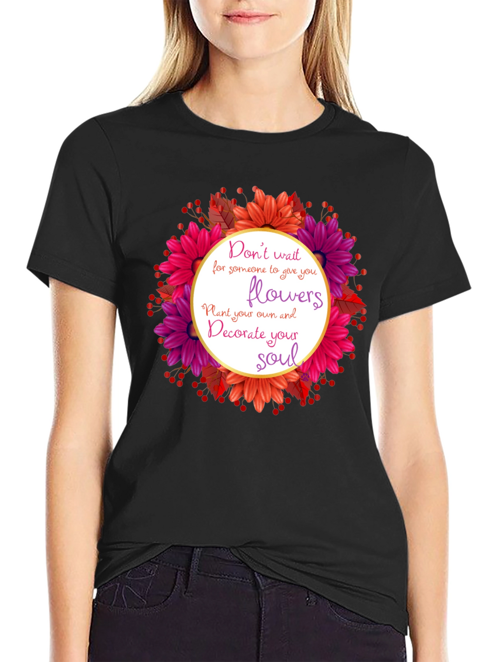 Floral Soulful Tee - Inspire Your Inner Beauty
