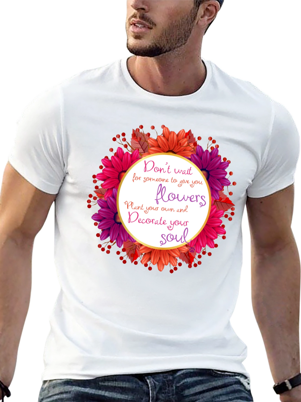 Floral Soulful Tee - Inspire Your Inner Beauty