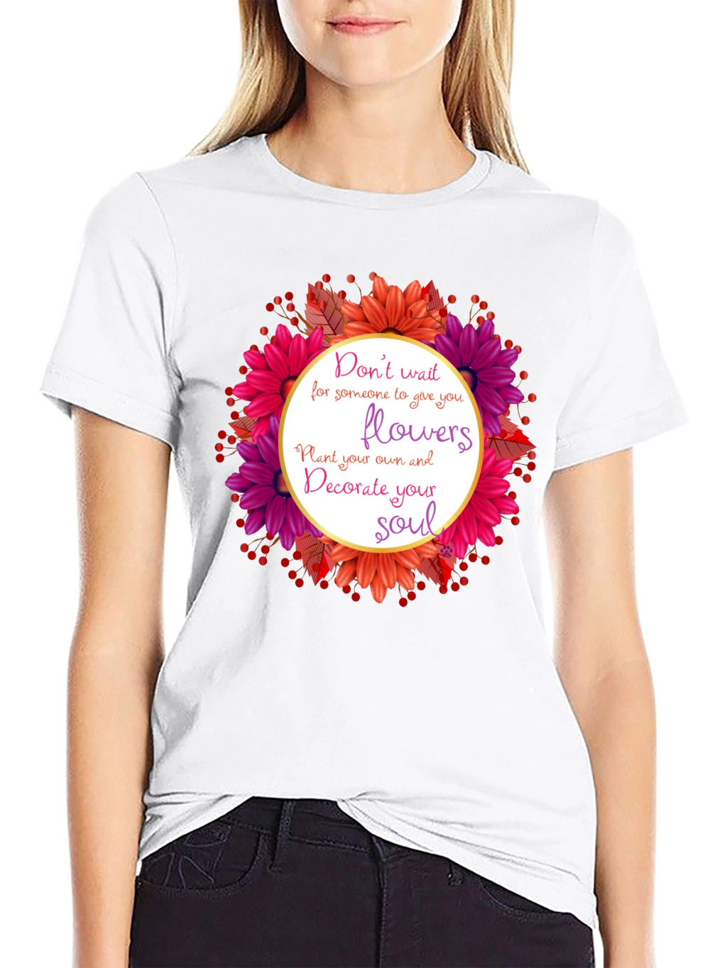 Floral Soulful Tee - Inspire Your Inner Beauty