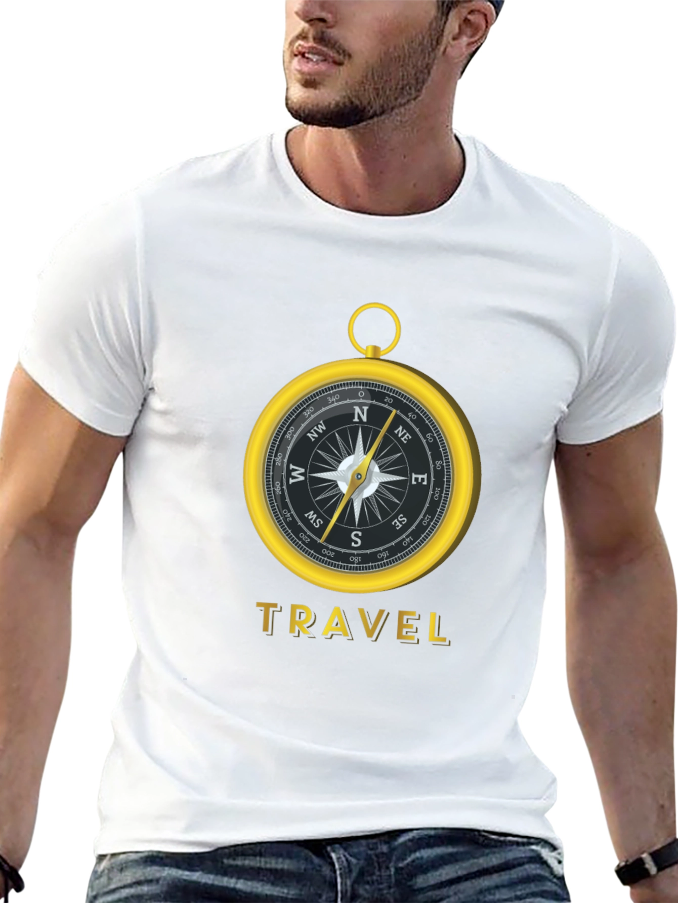 Travel Compass Graphic Tee - Black