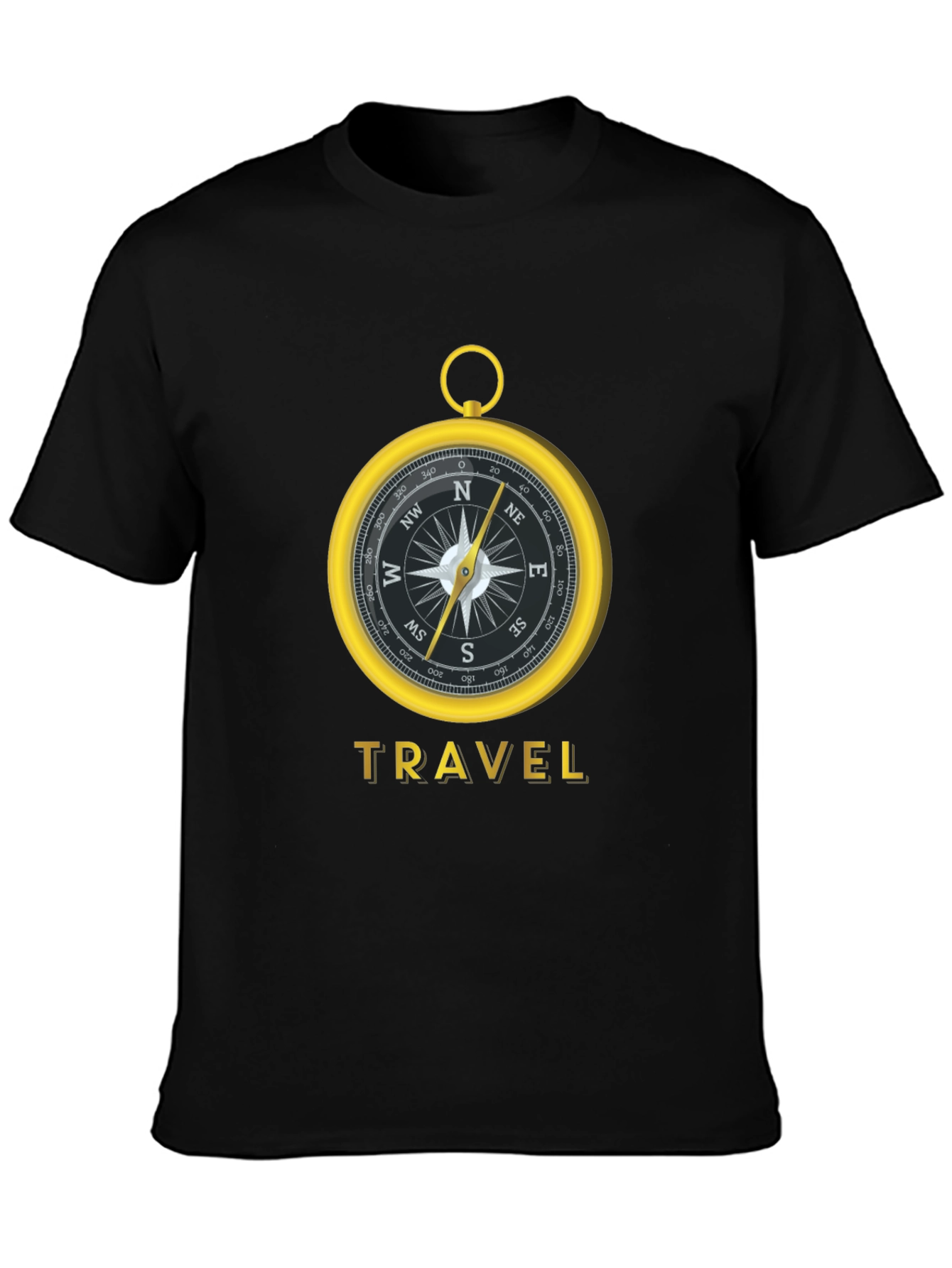 Travel Compass Graphic Tee - Black