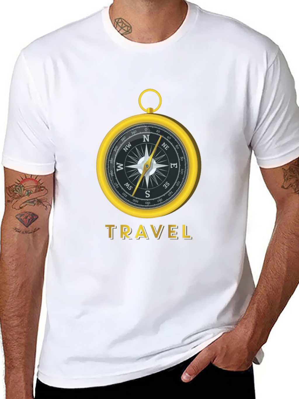 Travel Compass Graphic Tee - Black