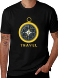 Travel Compass Graphic Tee - Black