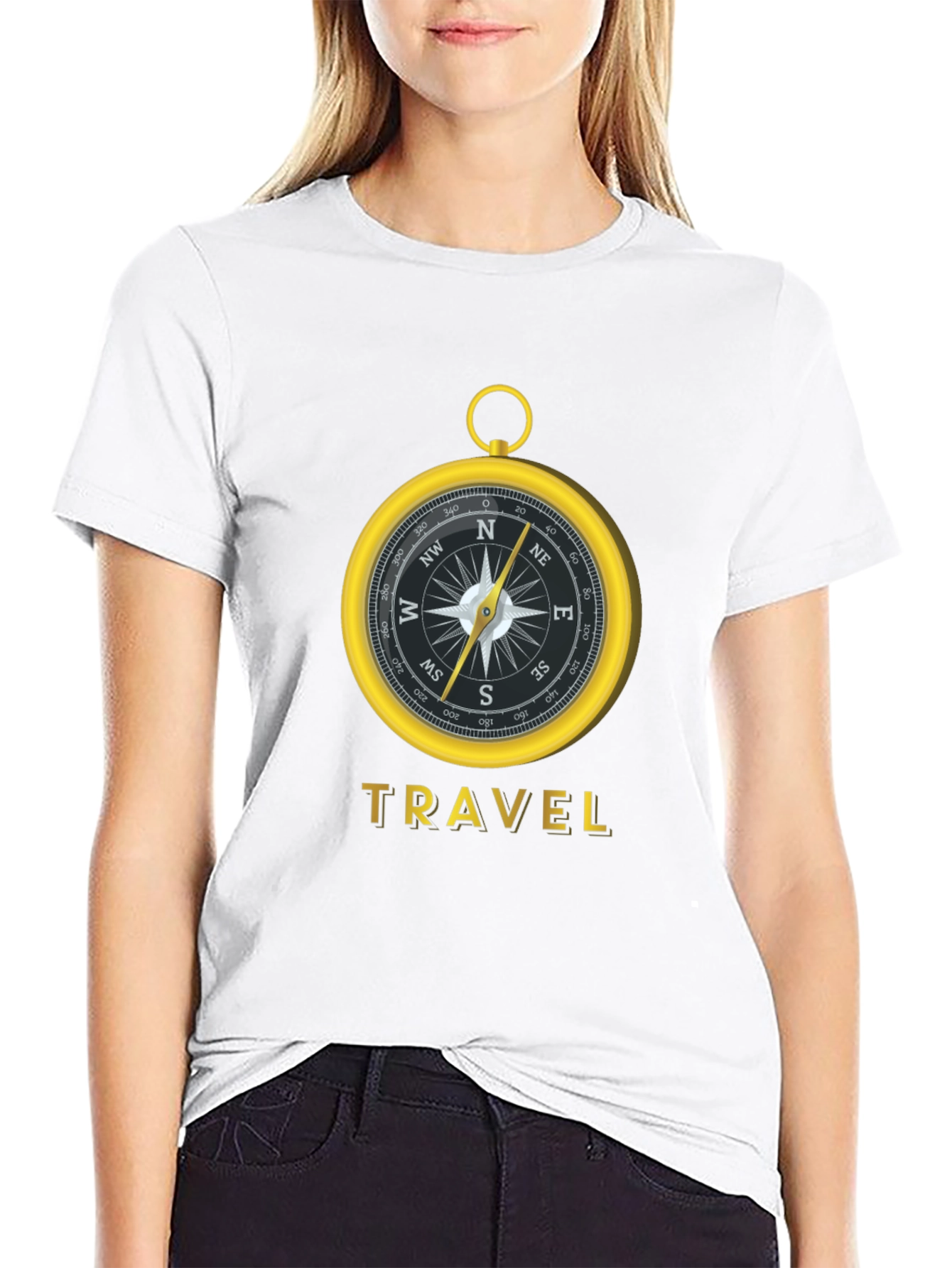 Travel Compass Graphic Tee - Black