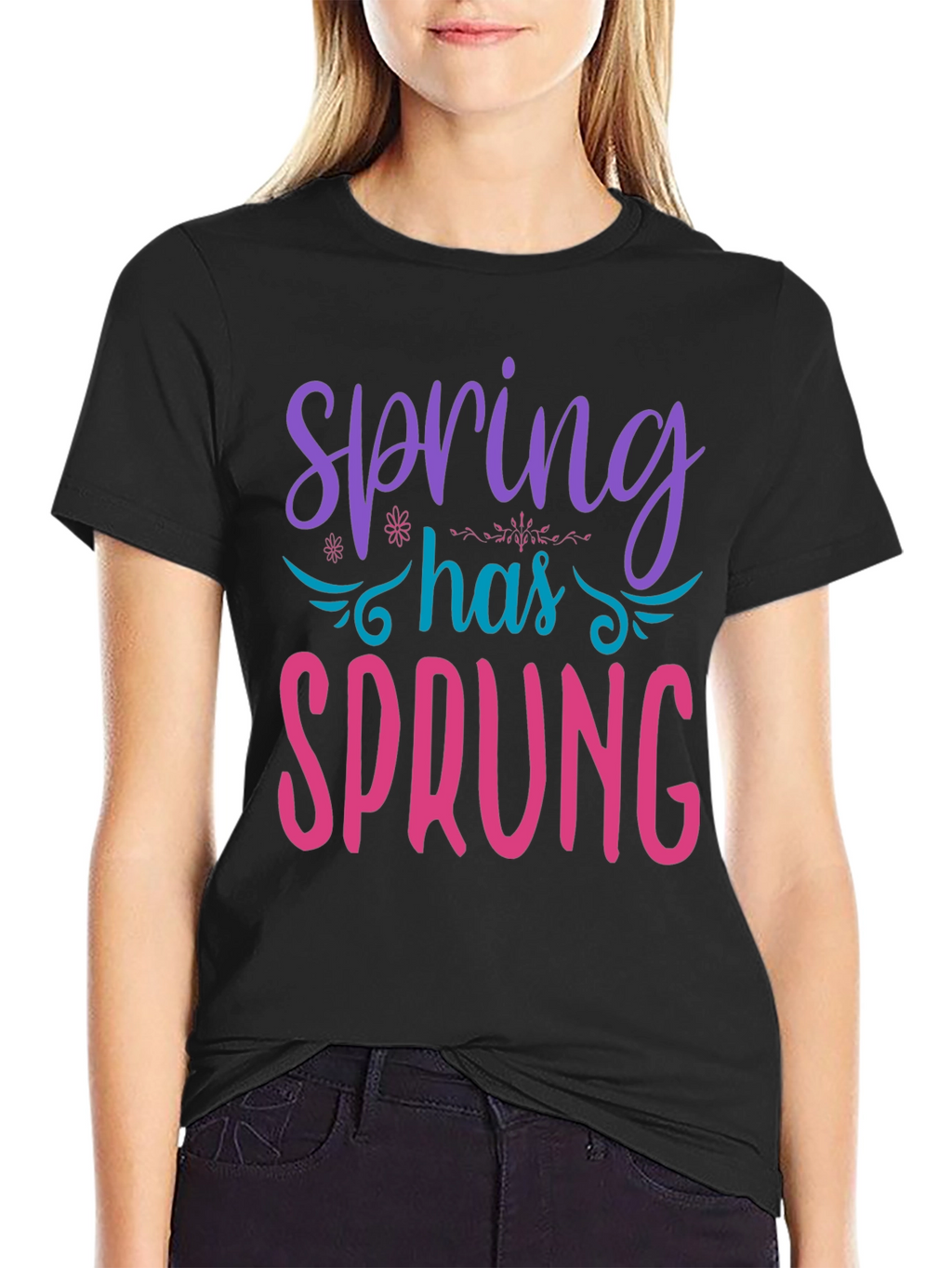 Spring Has Sprung Graphic Tee - Black