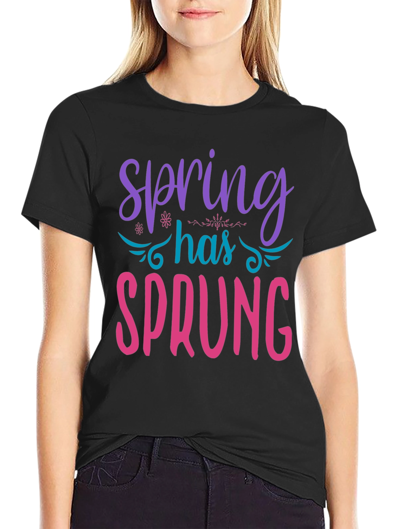 Spring Has Sprung Graphic Tee - Black