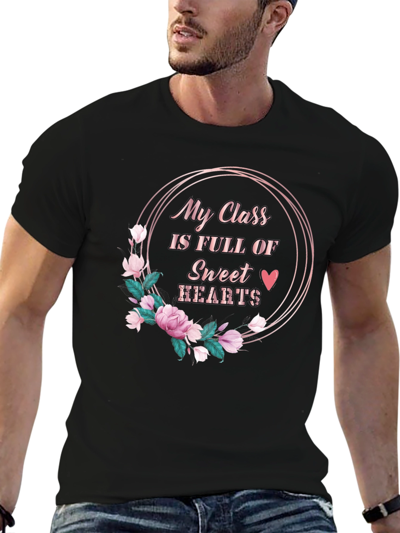 Sweet Hearts Teacher T-Shirt - Class is Full of Hearts