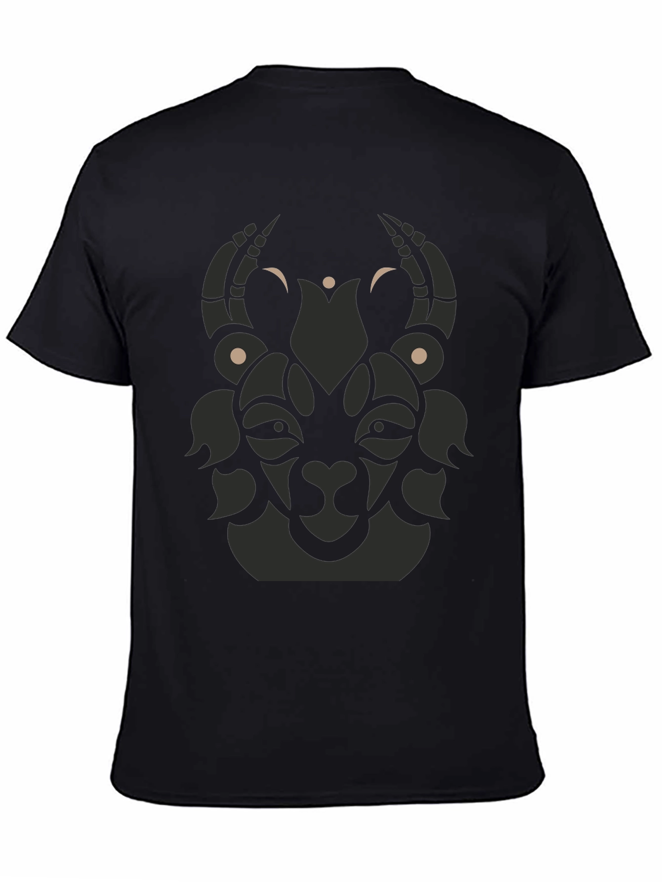 Tribal Goat Graphic Tee - Modern Black T-Shirt