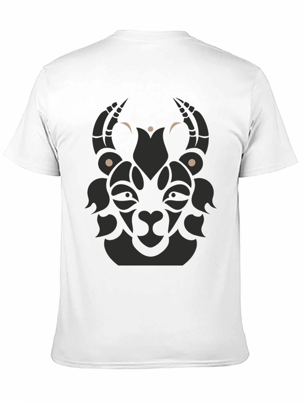 Tribal Goat Graphic Tee - Modern Black T-Shirt