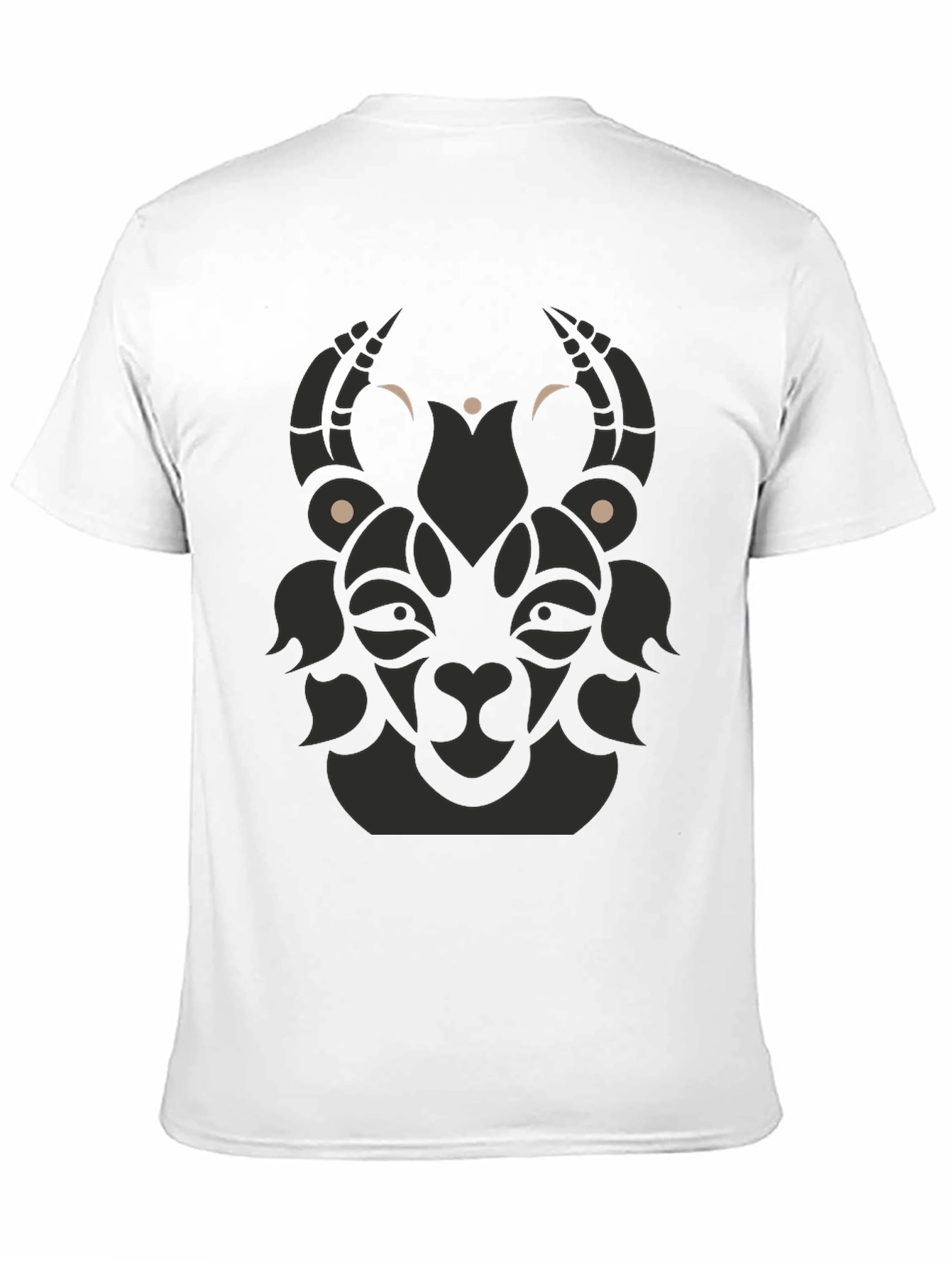 Tribal Goat Graphic Tee - Modern Black T-Shirt