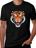 Bold Tiger Graphic Print Black T-Shirt