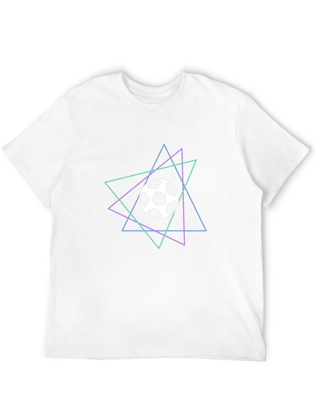 Geometric Soccer Ball Graphic Tee - Black