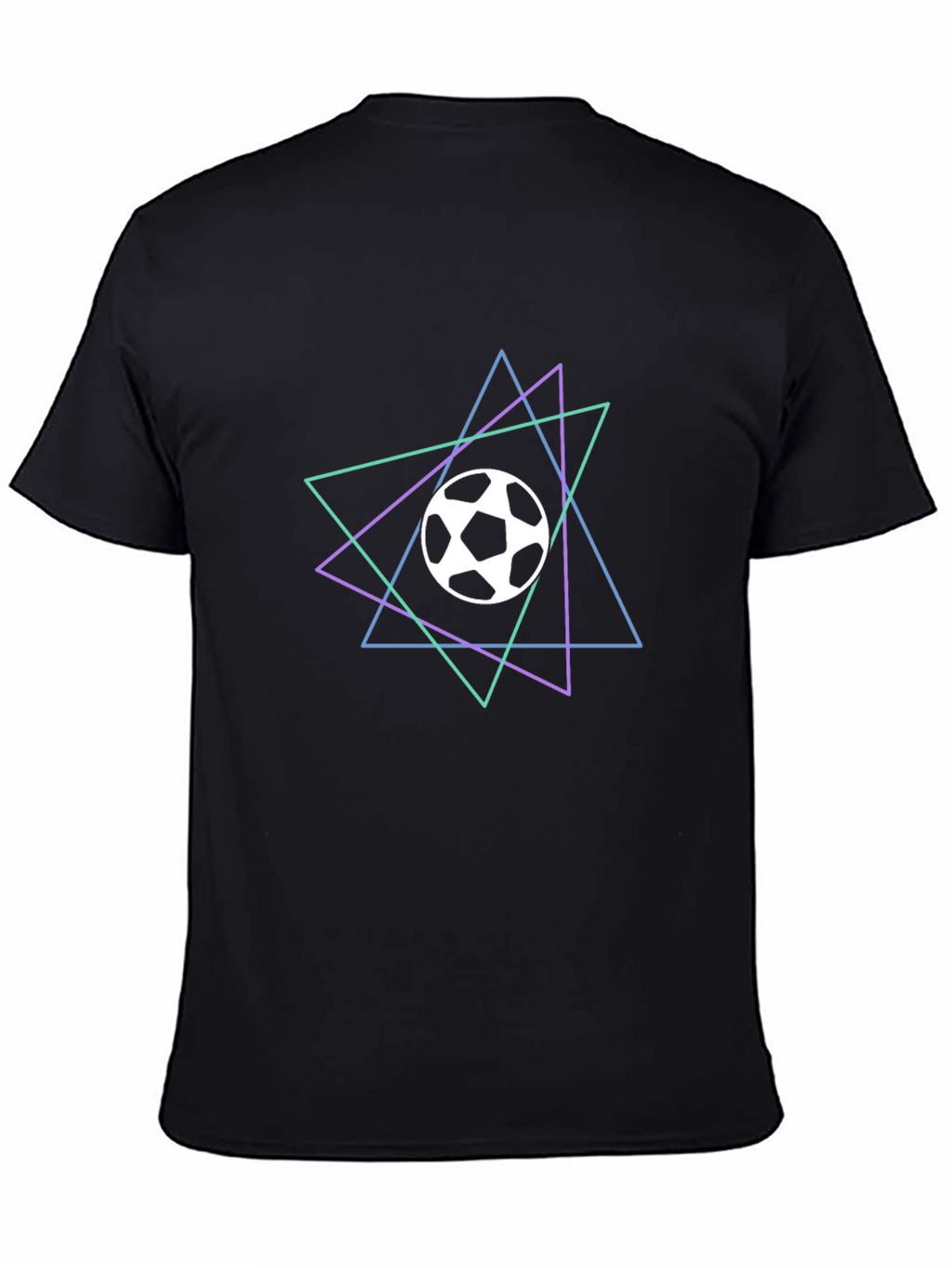 Geometric Soccer Ball Graphic Tee - Black