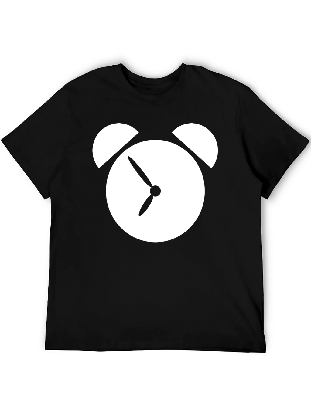 Alarm Clock Graphic Tee - Black Cotton T-Shirt