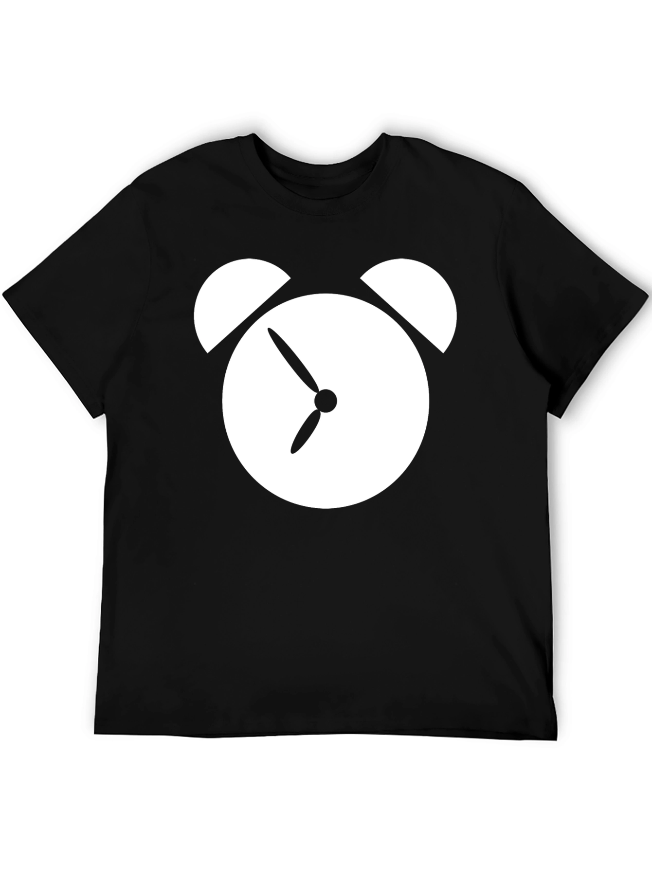 Alarm Clock Graphic Tee - Black Cotton T-Shirt