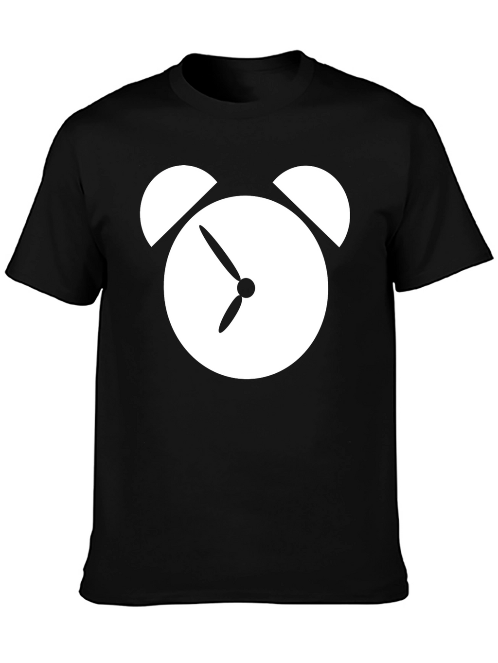 Alarm Clock Graphic Tee - Black Cotton T-Shirt