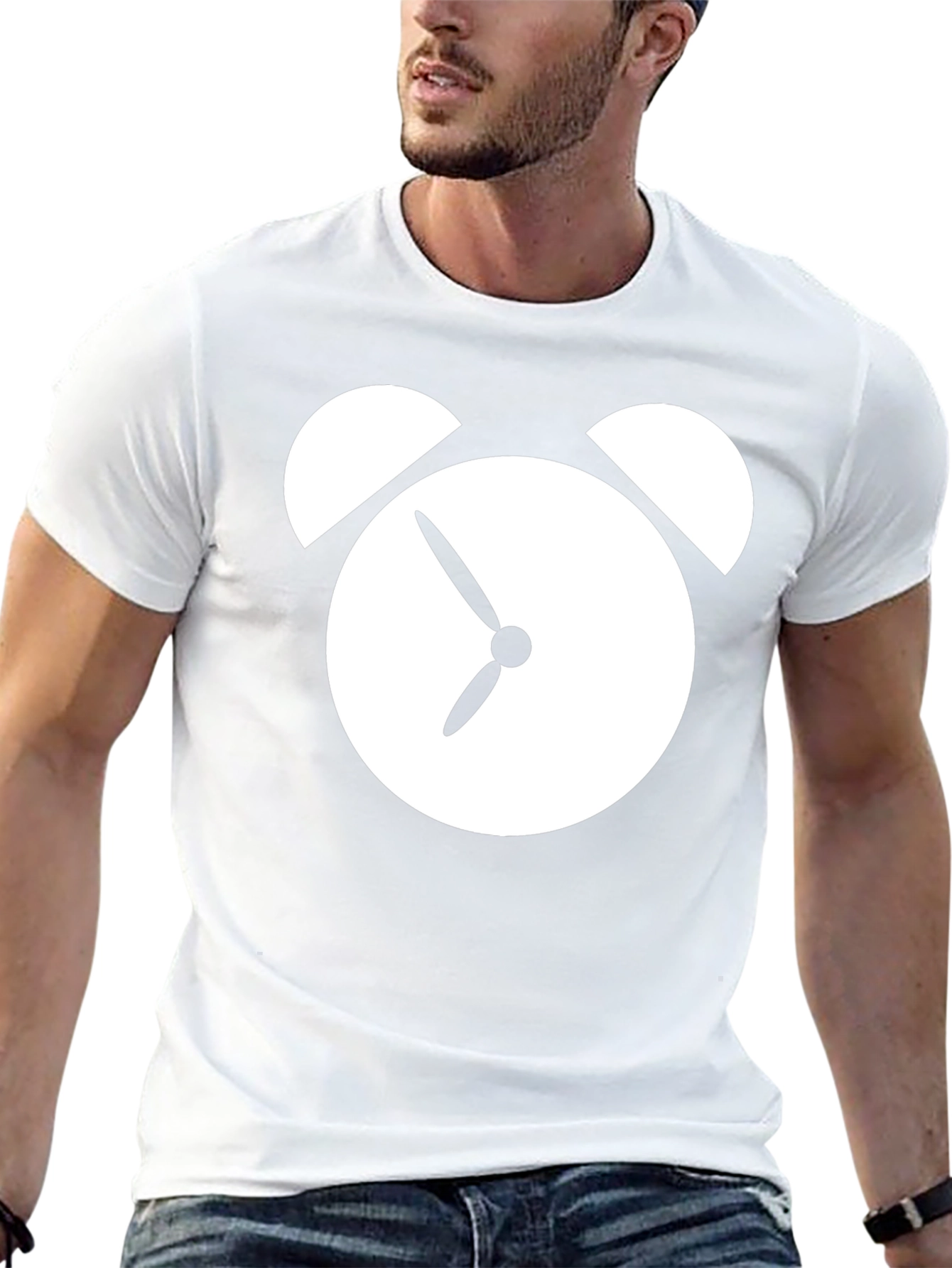 Alarm Clock Graphic Tee - Black Cotton T-Shirt