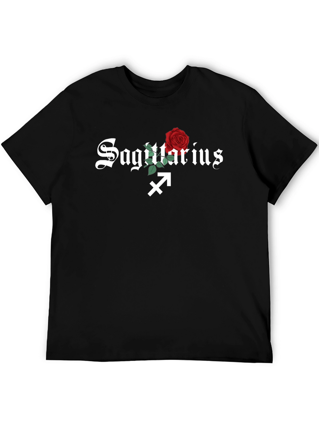 Sagittarius Zodiac Sign Rose Graphic T-Shirt