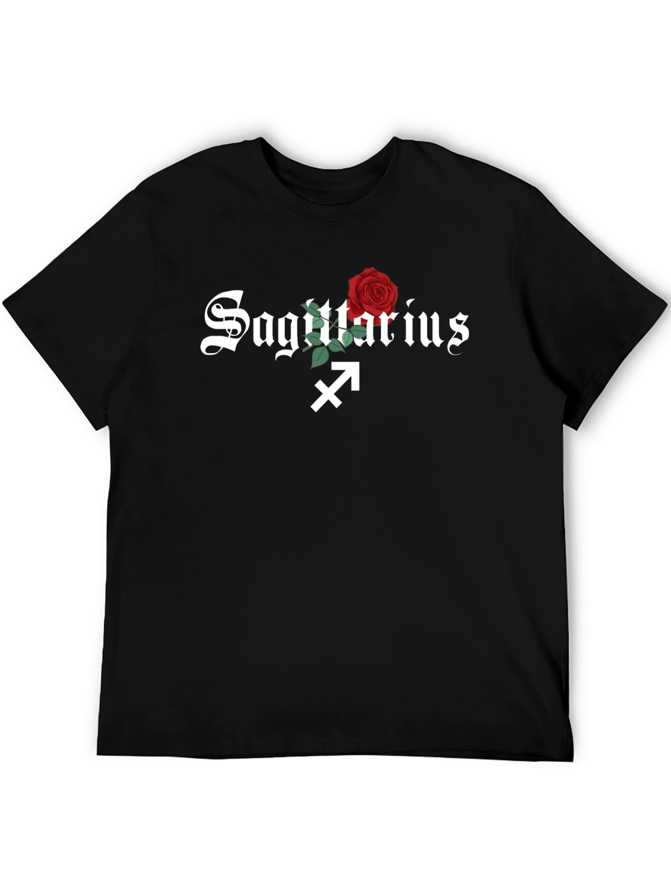 Sagittarius Zodiac Sign Rose Graphic T-Shirt