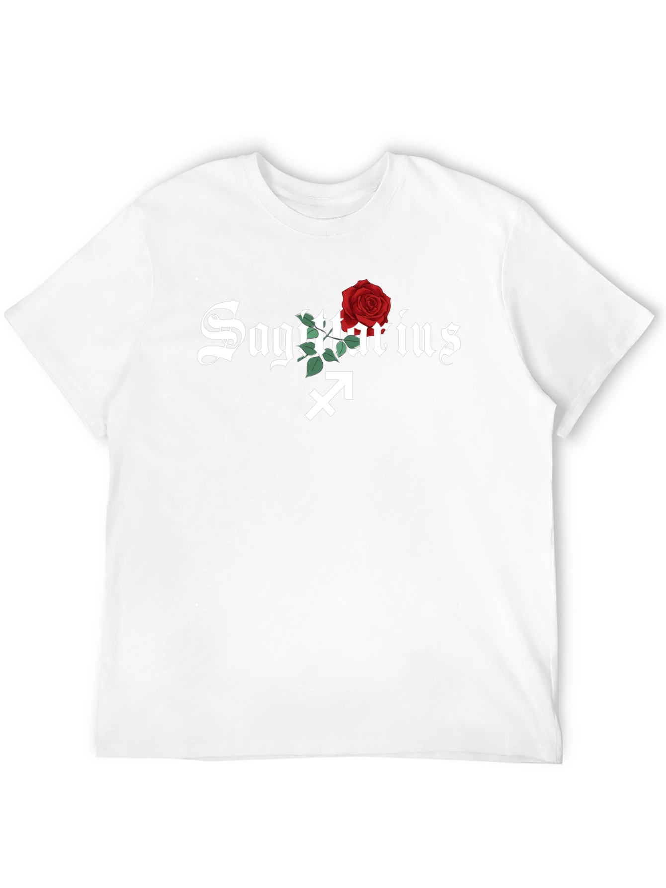 Sagittarius Zodiac Sign Rose Graphic T-Shirt