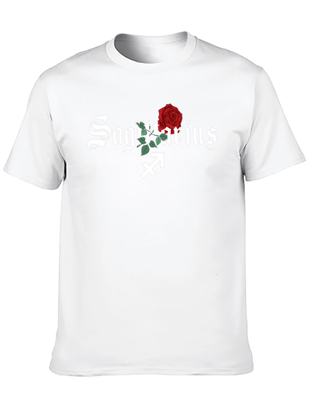 Sagittarius Zodiac Sign Rose Graphic T-Shirt