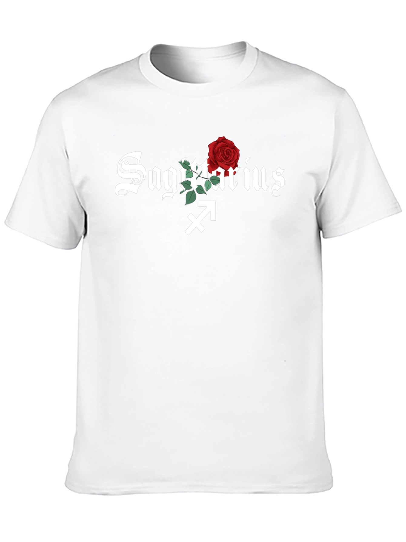 Sagittarius Zodiac Sign Rose Graphic T-Shirt