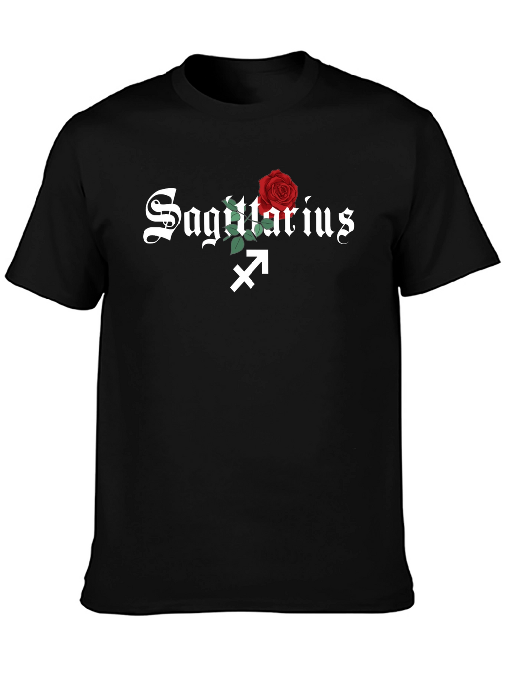 Sagittarius Zodiac Sign Rose Graphic T-Shirt
