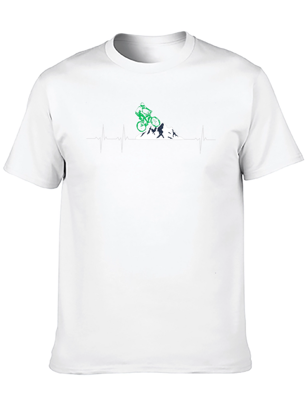 Mountain Biking Heartbeat T-Shirt - Black