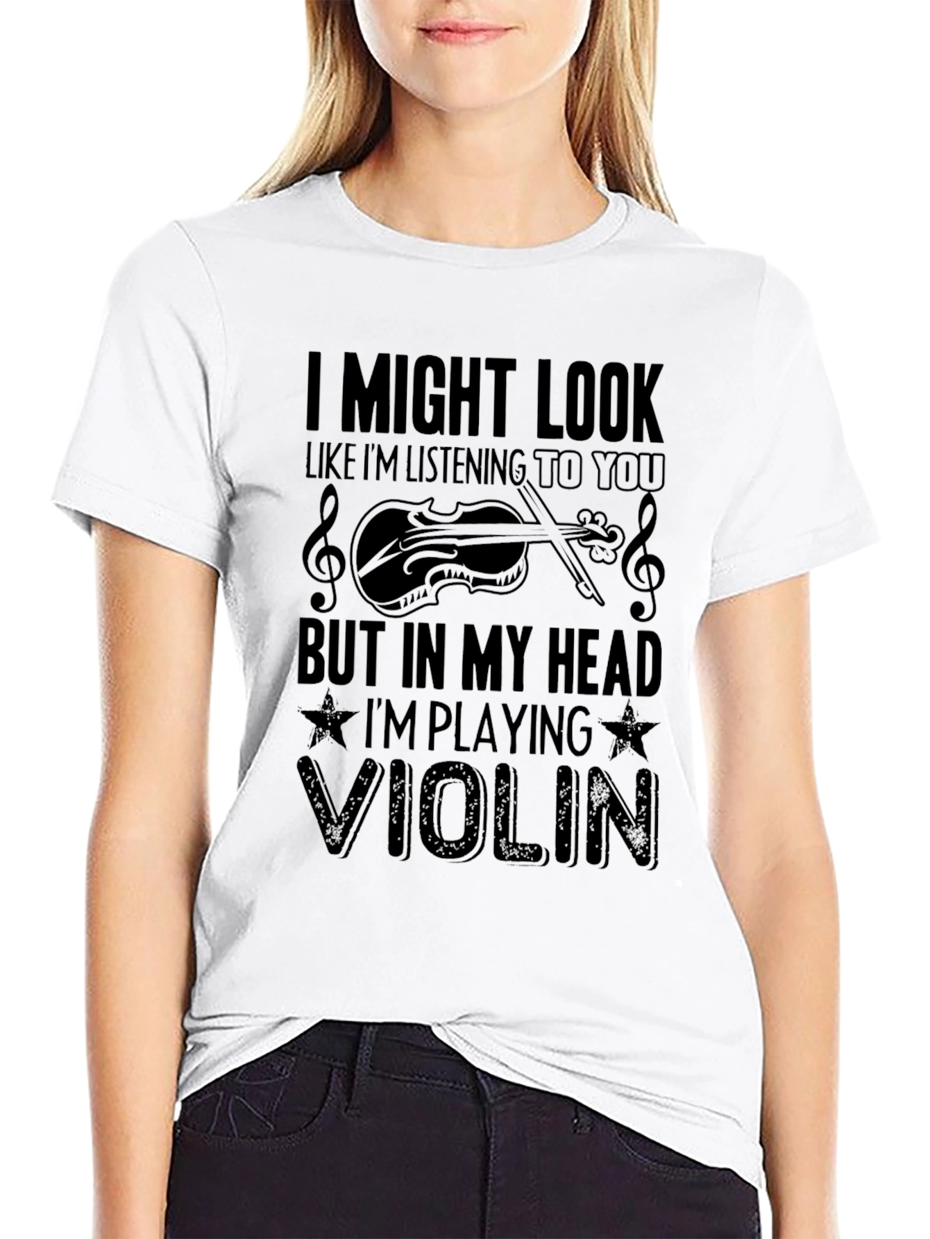 I Might Look Like Im Listening Violin T-Shirt
