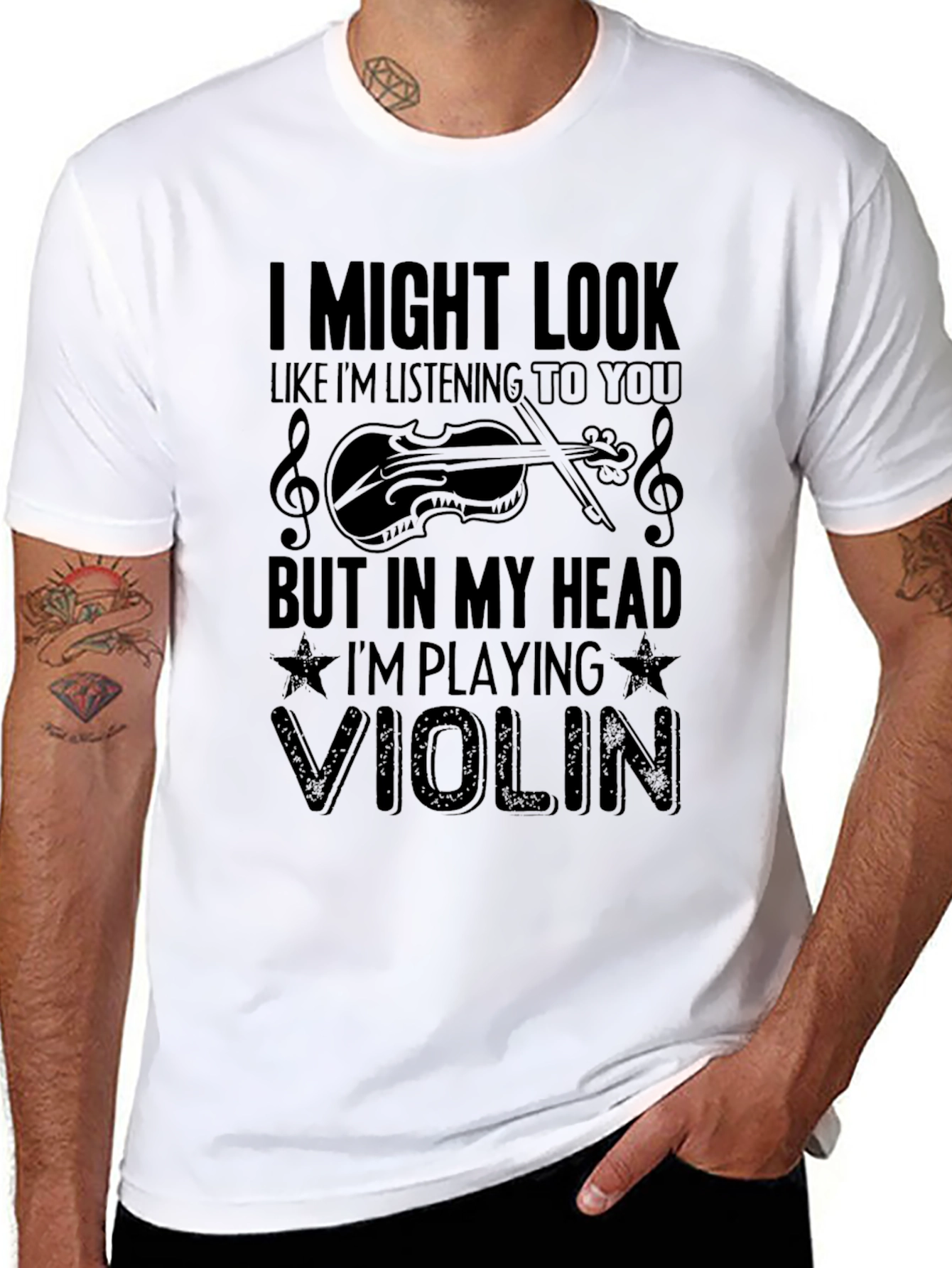 I Might Look Like Im Listening Violin T-Shirt